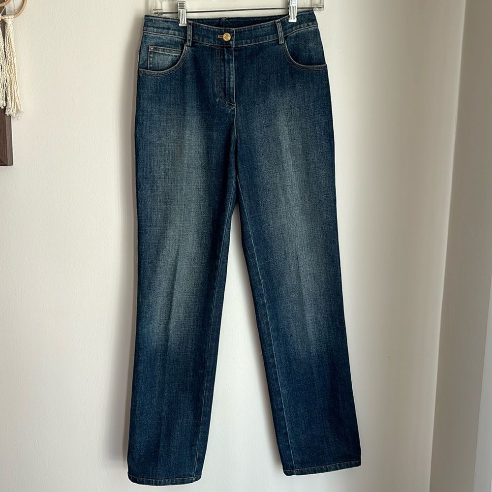 St. JOHN Women Medium wash straight leg blue jeans denim size 2 EUC!